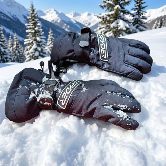 Spyder Men's Overweb GORE-TEX Ski Gloves | Size Medium | Primaloft | Black - Picture 1 of 8